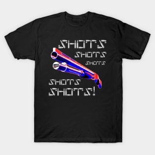 Shots with the Shotgun, v. Blk Bullet Text T-Shirt